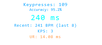 Screenshot: Bottom stats line
