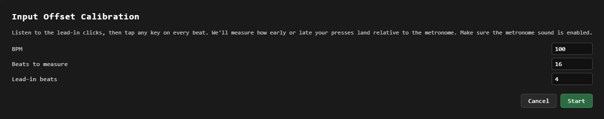 Screenshot: Calibration tool