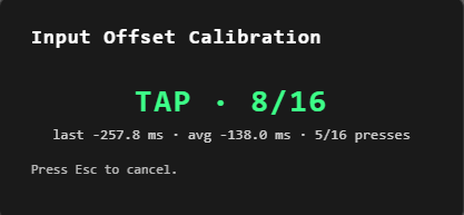 Screenshot: Calibration tool
