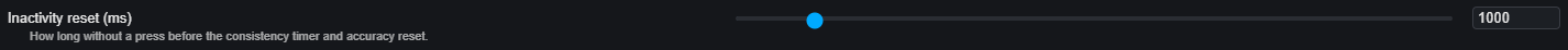 Screenshot: Inactivity reset slider